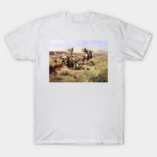 “The Broken Rope” by Charles M Russell T-Shirt